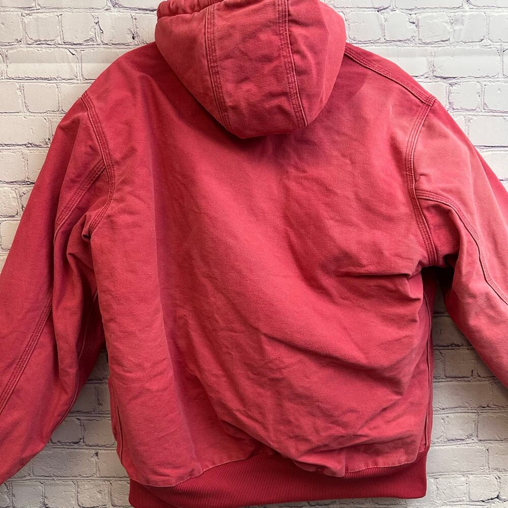 Vintage Carhartt Women's Hooded Active Jacket Crapapple Pink Size Large RARE - Picture 9 of 13